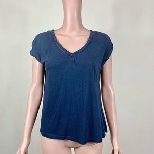 American Eagle Outfitters Women’s Sz S/P blue v neck cotton tee shirt